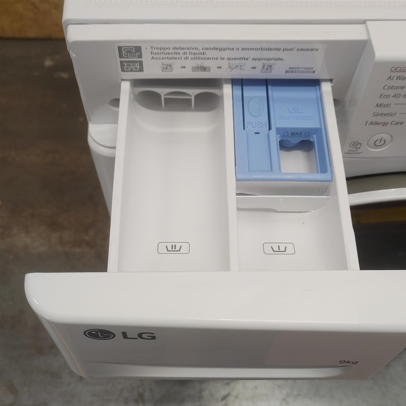 Lavatrice intelligente LG F4R3009NSWB AI Wash 9 Kg