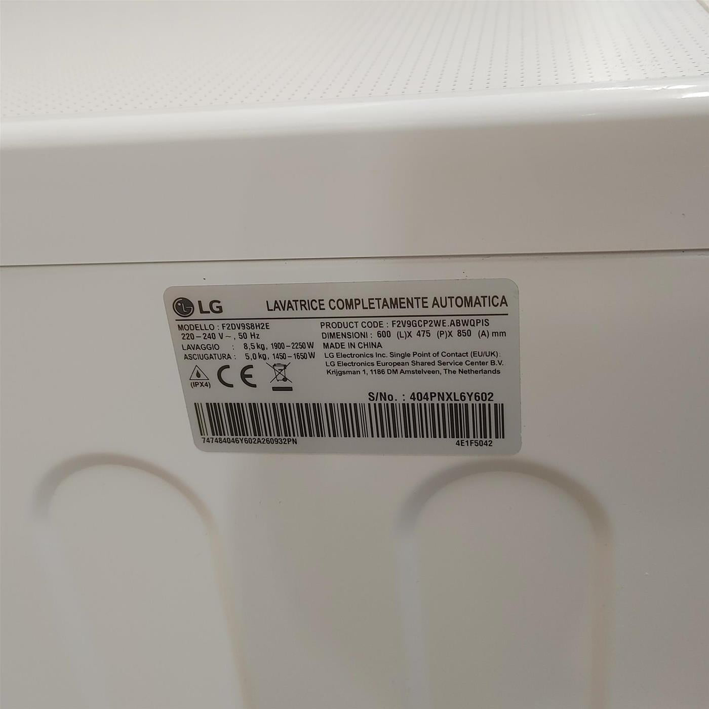 Lavasciuga LG F2DV9S8H2E Libera installazione Caricamento frontale Bianco E
