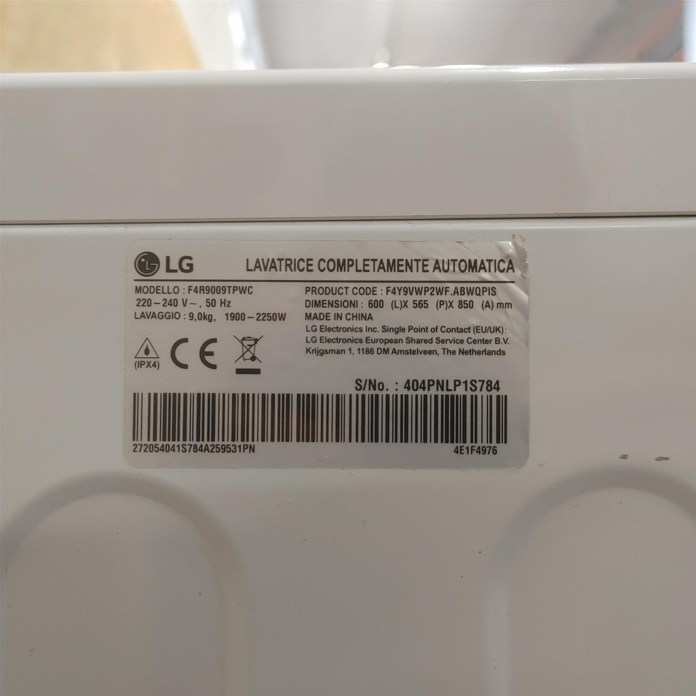 Lavatrice intelligente LG F4R9009TPWC TurboWash, Classe A 9 Kg