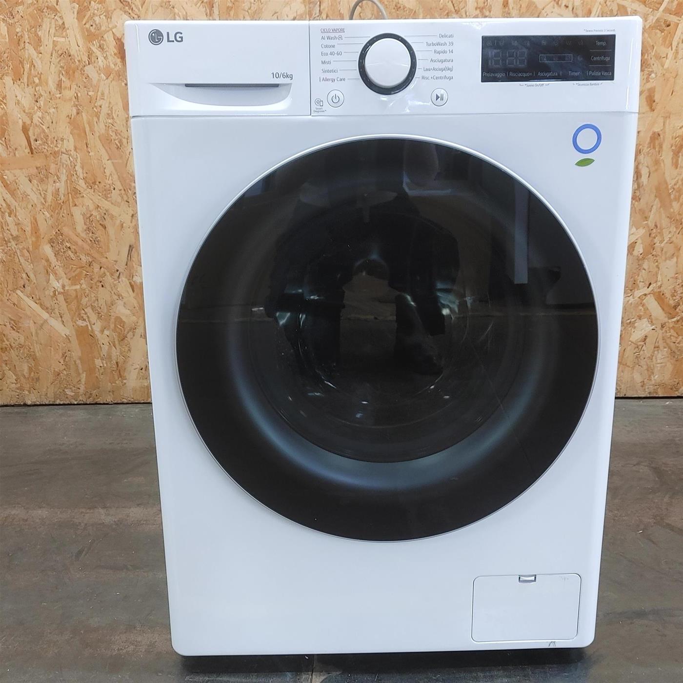 Lavasciuga LG D4R5010TSWS Serie R5 AI DD TurboWash 360, Eco Hybrid 10/6kg