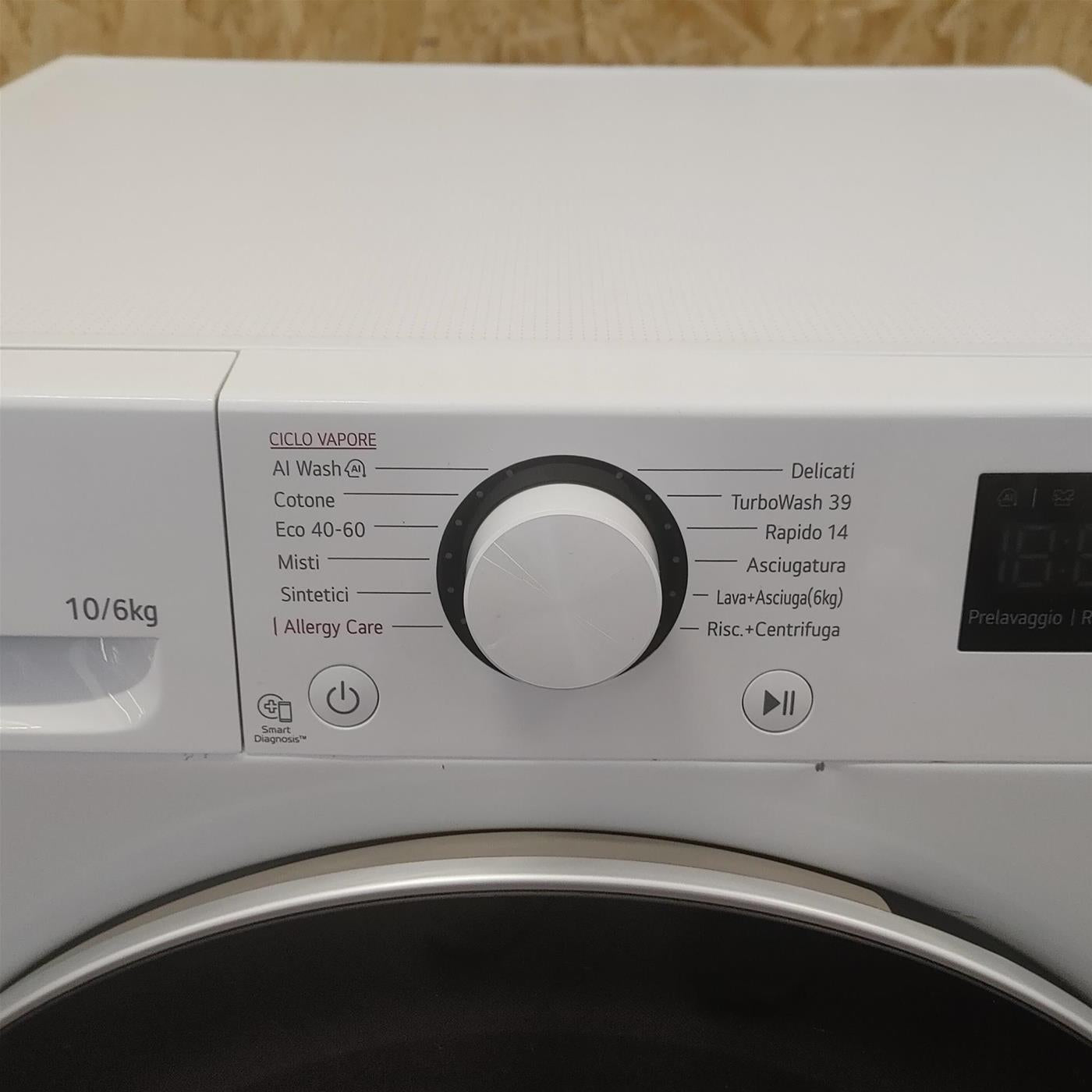LG D4R5010TSWS lavatrice asciugatrice Libera installazione Carica frontale Bianco D