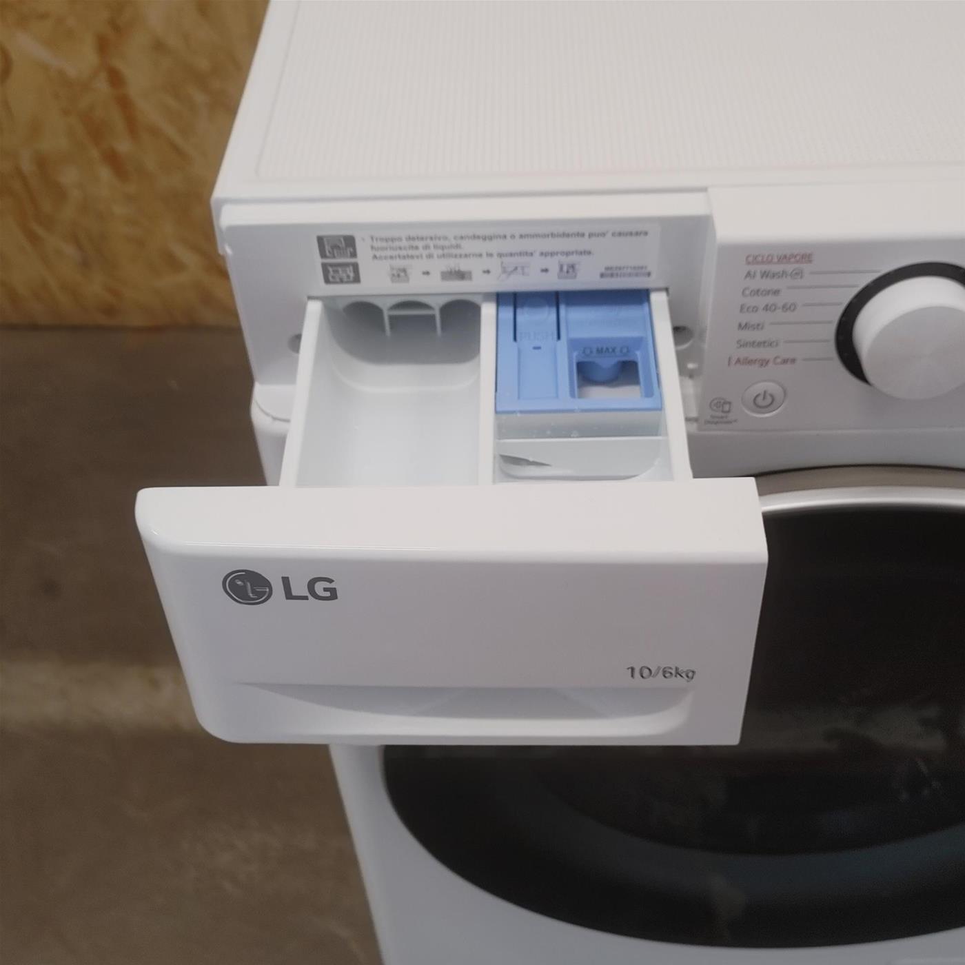 LG D4R5010TSWS lavatrice asciugatrice Libera installazione Carica frontale Bianco D