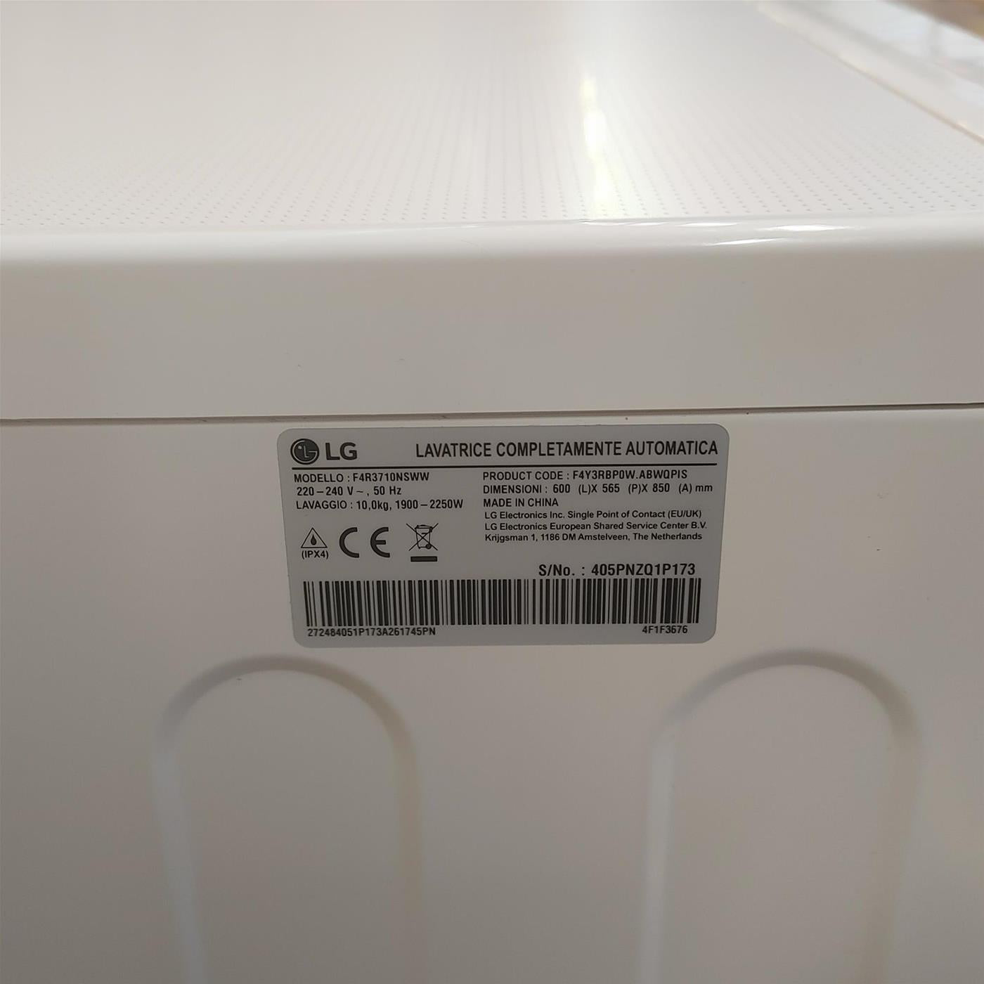 Lavatrice LG F4R3710NSWW AI DD 10 Kg