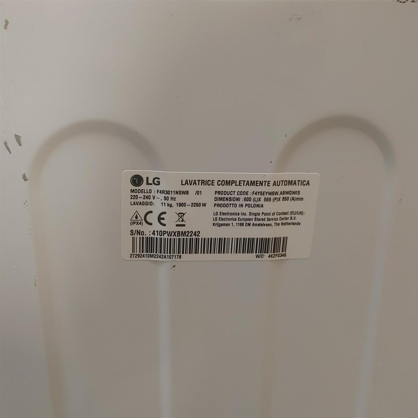 Lavatrice intelligente LG F4R3011NSWB AI DD 11 Kg