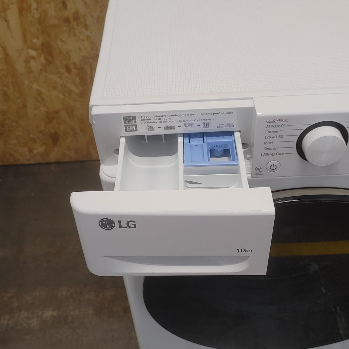 Lavatrice LG F4WR6010AGW 10kg  Classe A 1400 giri TurboWash 360