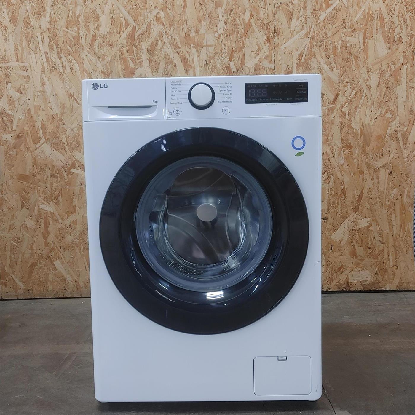 LG AI DD F2R3S08NSWB Lavatrice Slim a Carica Frontale 8kg Serie R3, Lavatrice Classe A, 1200 giri