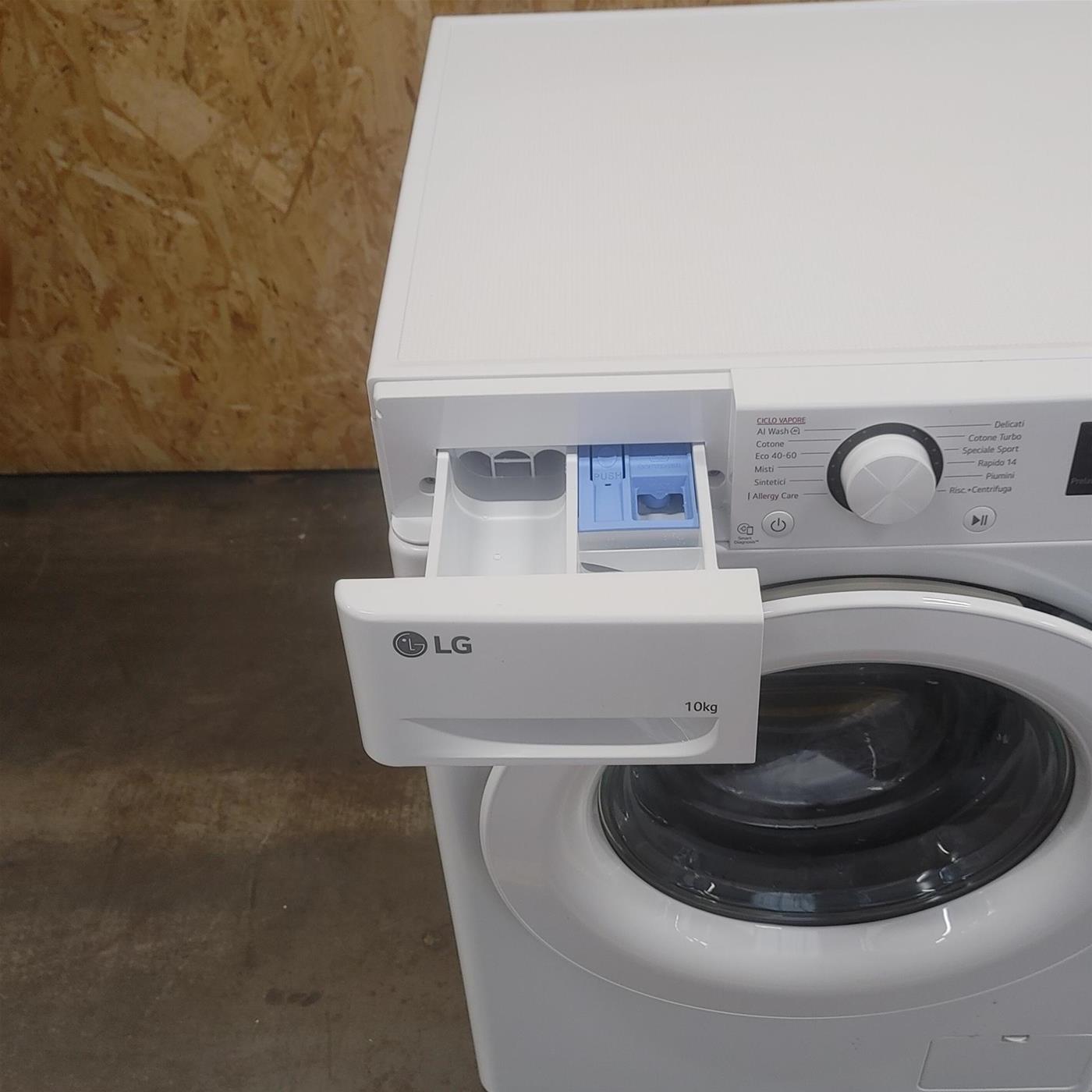 Lavatrice intelligente LG F4R3010NSWW AI DD, Lavaggio a vapore 10 Kg