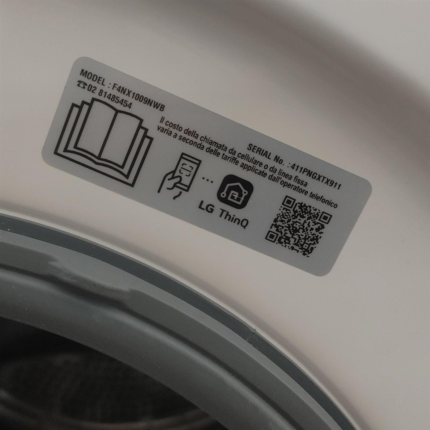 Lavatrice smart LG F4NX1009NWB Classe A 9 Kg