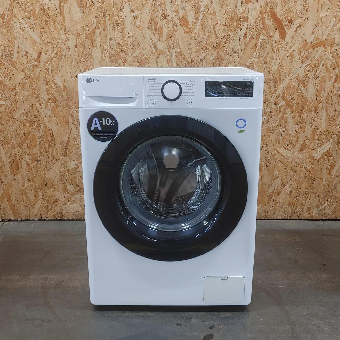 Lavatrice LG F2R3S08NSWB AI DD, Vapore, AI Wash 8 Kg