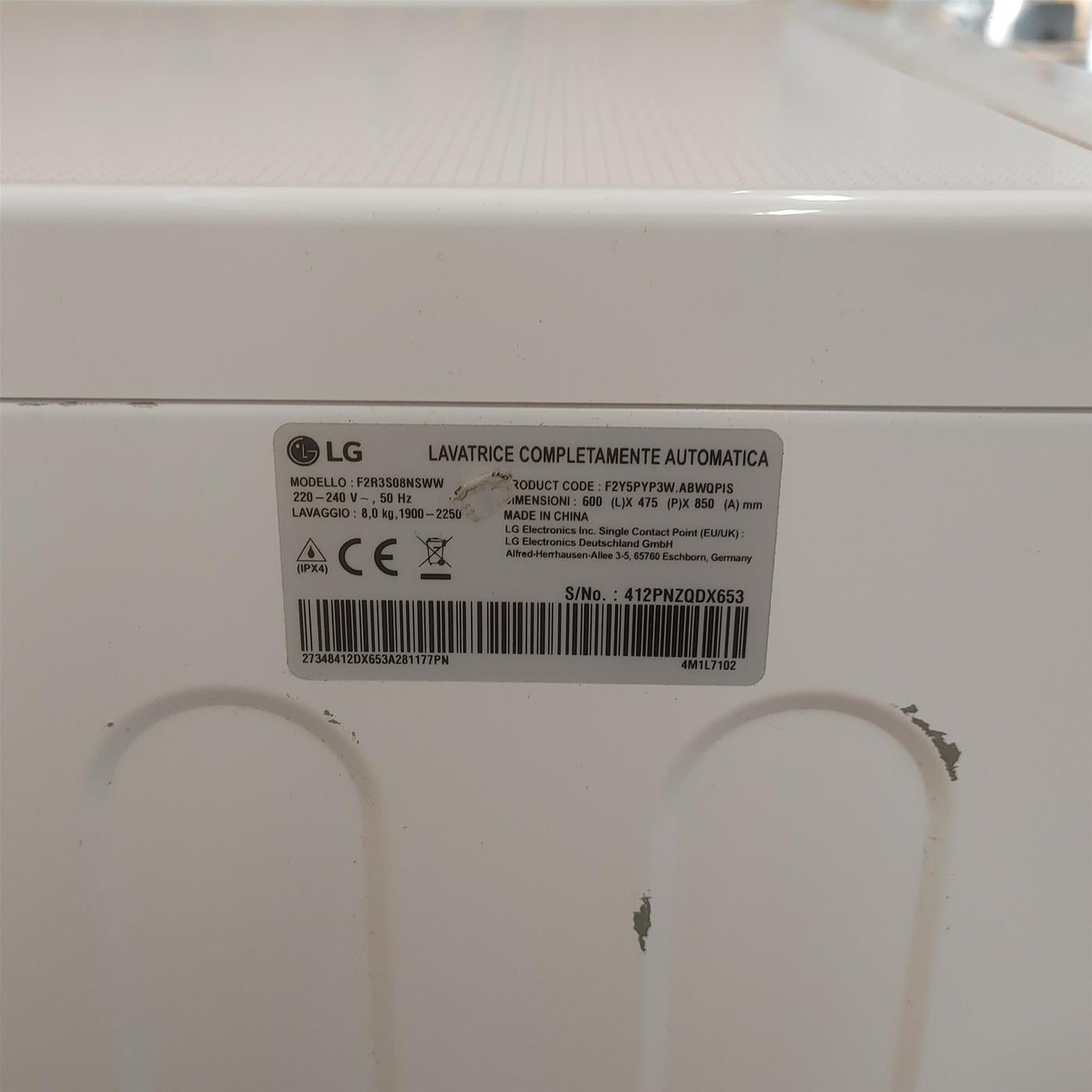 Lavatrice LG F2WM308S0E 8 Kg, Classe B, Vapore