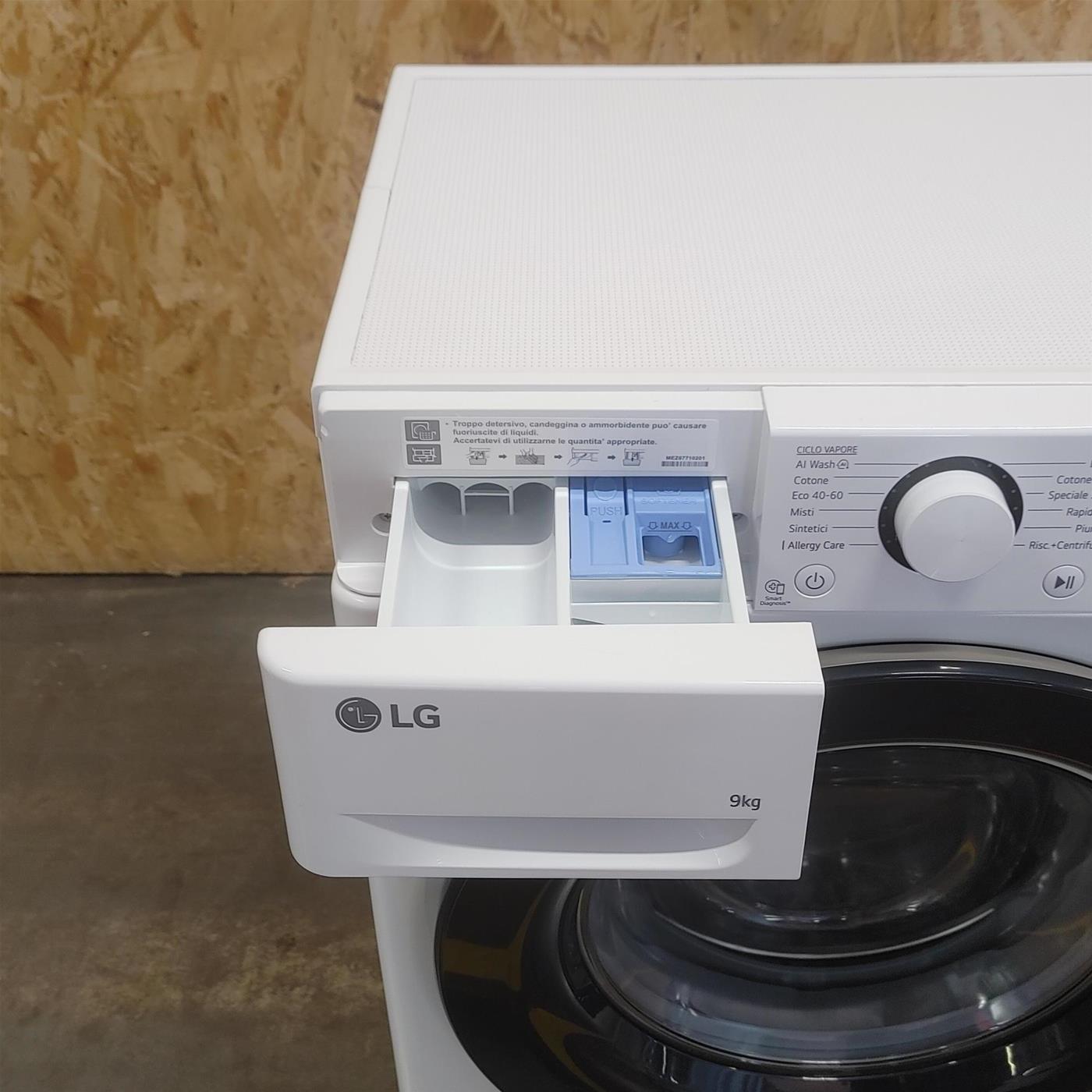 Lavatrice LG F2R3S09NSWB 9 Kg AI DD , Vapore, AI Wash