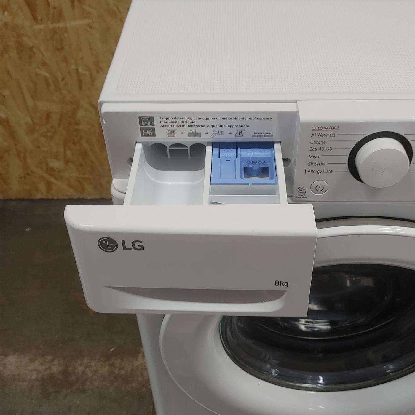 Lavatrice LG F2R3S08NSWW 8 kg AI DD, Vapore, AI Wash