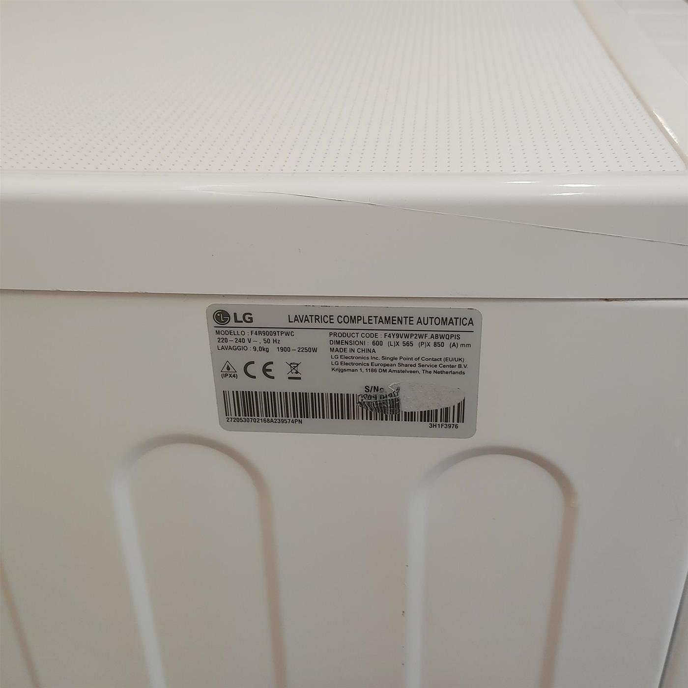 Lavatrice LG F4R9009TPWC 9 Kg AI DD TurboWash, Vapore