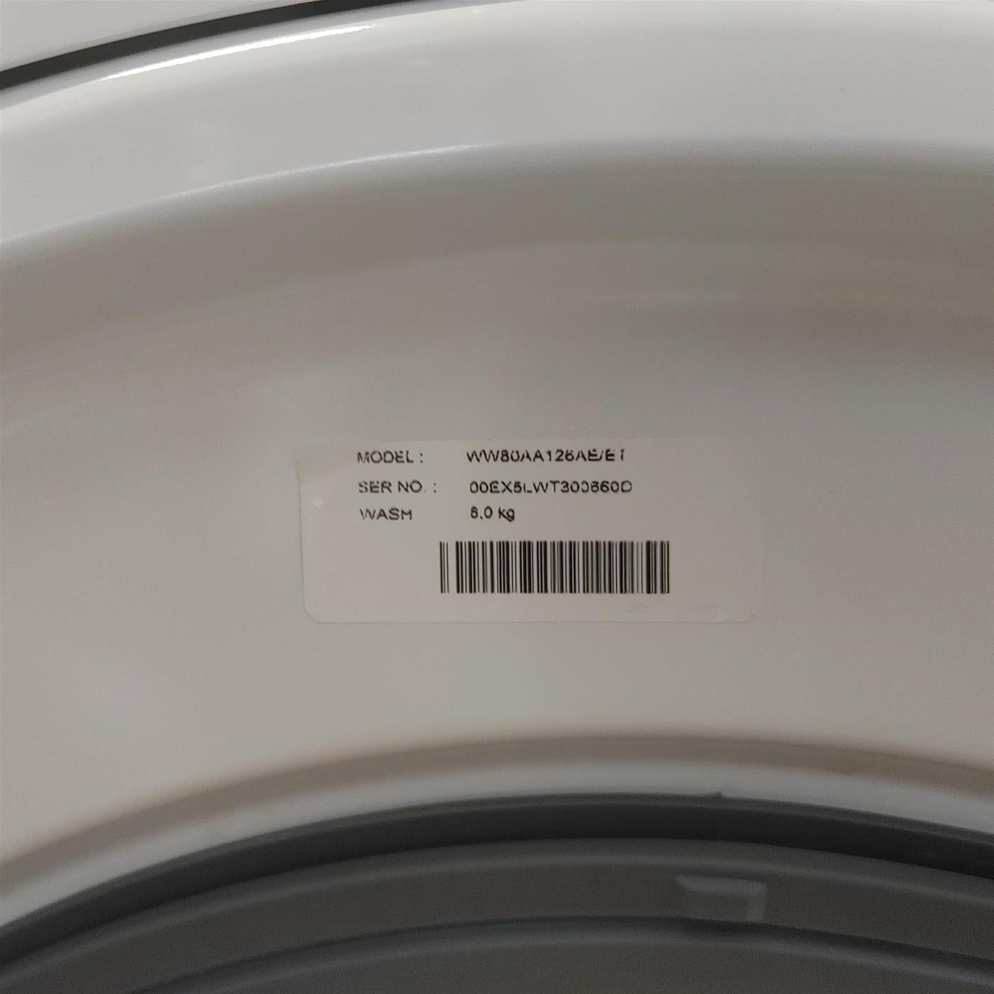 Lavatrice Samsung WW80AA126AE Carica frontale 8 kg 1200 Giri/min Bianco