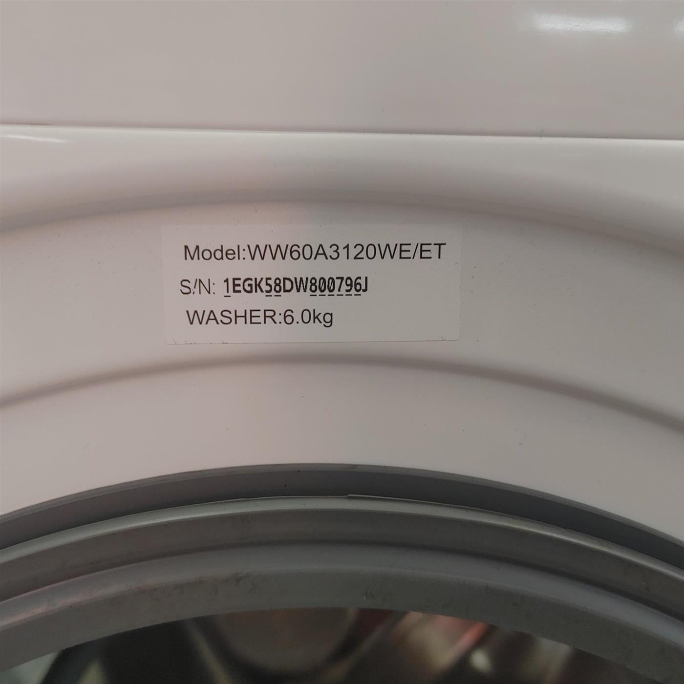 Samsung WW60A3120WE/LE lavatrice Caricamento frontale 6 kg 1200 Giri/min Bianco
