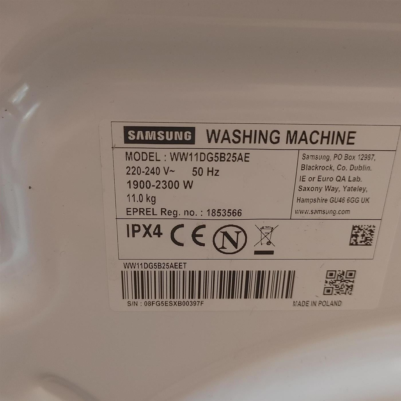 Lavatrice Samsung WW11DG5B25AE 11 Kg