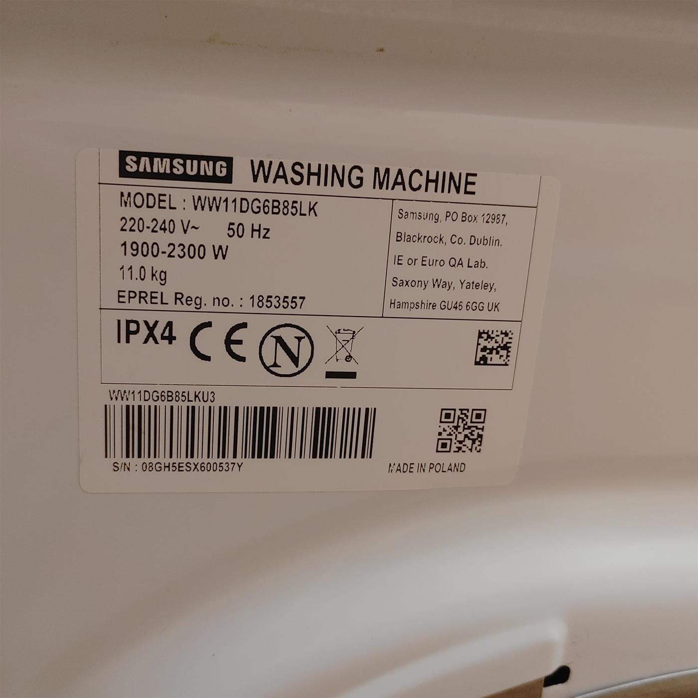 Lavatrice Samsung WW11DG6B85LK Classe A 11 Kg