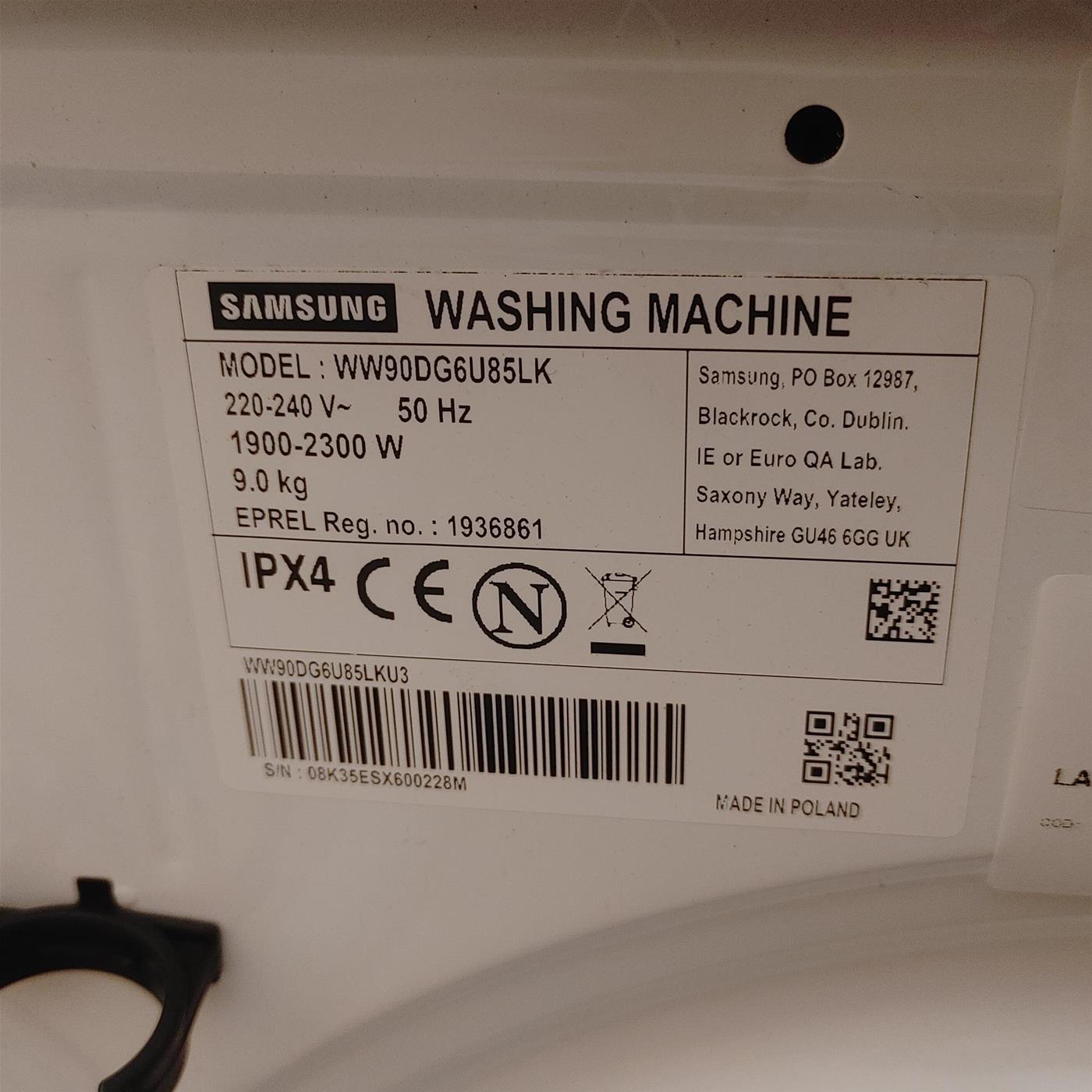 Lavatrice intelligente Samsung WW90DG6U85LKU3 Ecodosatore 9 Kg