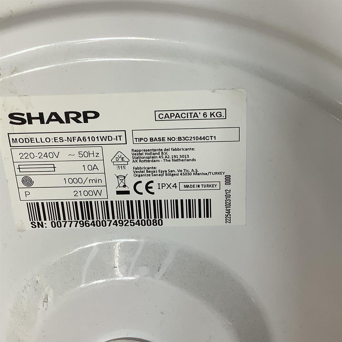 Lavatrice Sharp ES-NFA6101WD 6 Kg