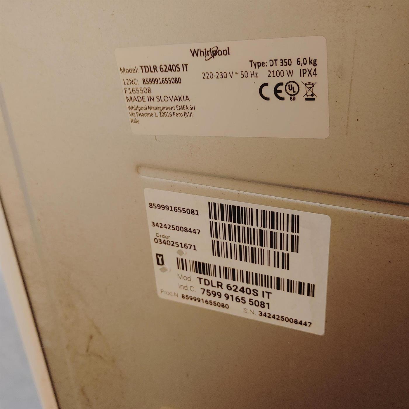 Lavatrice Whirlpool TDLR 6240S IT 6 Kg