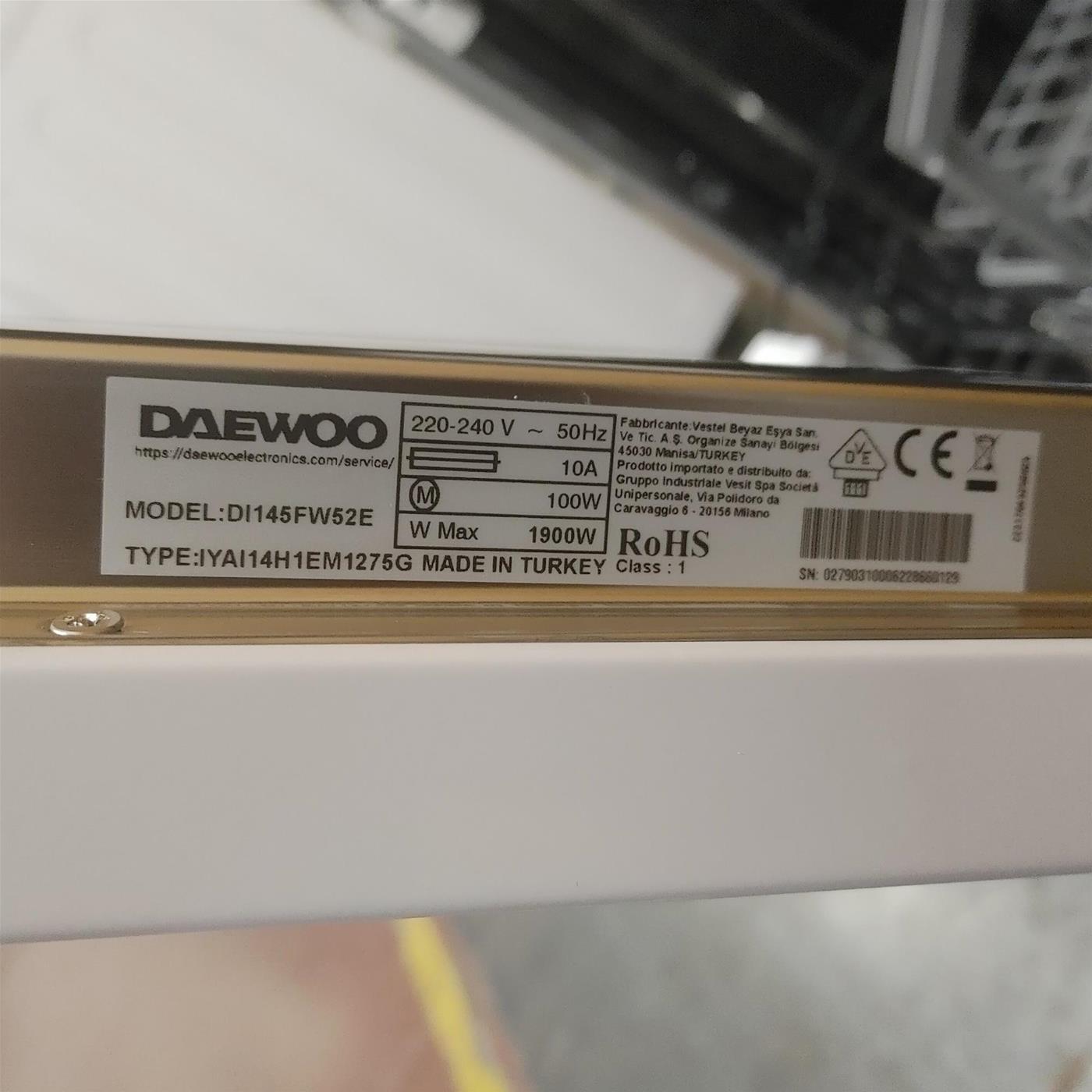 Lavastoviglie Daewoo DI145FW52E da Incasso 14 coperti