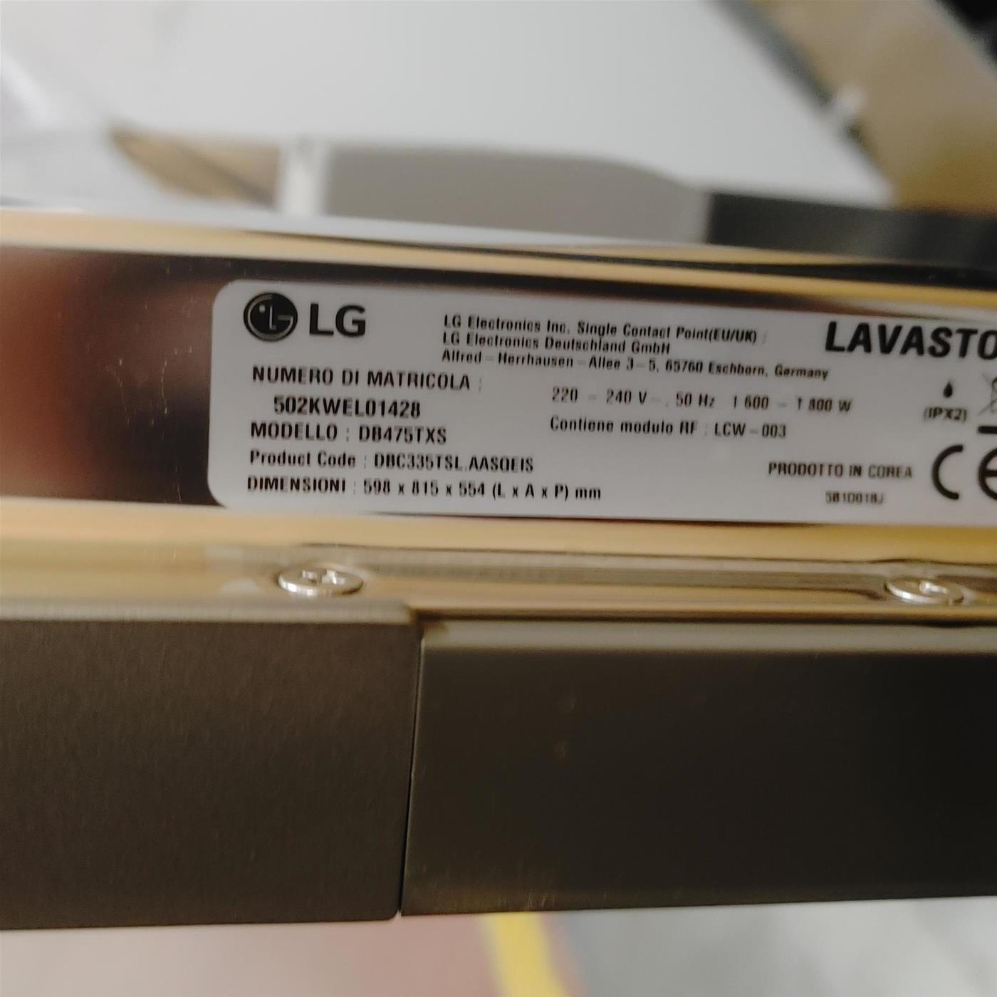 Lavastoviglie LG QuadWash DB475TXS a scomparsa totale Classe A Wi-Fi 14 coperti
