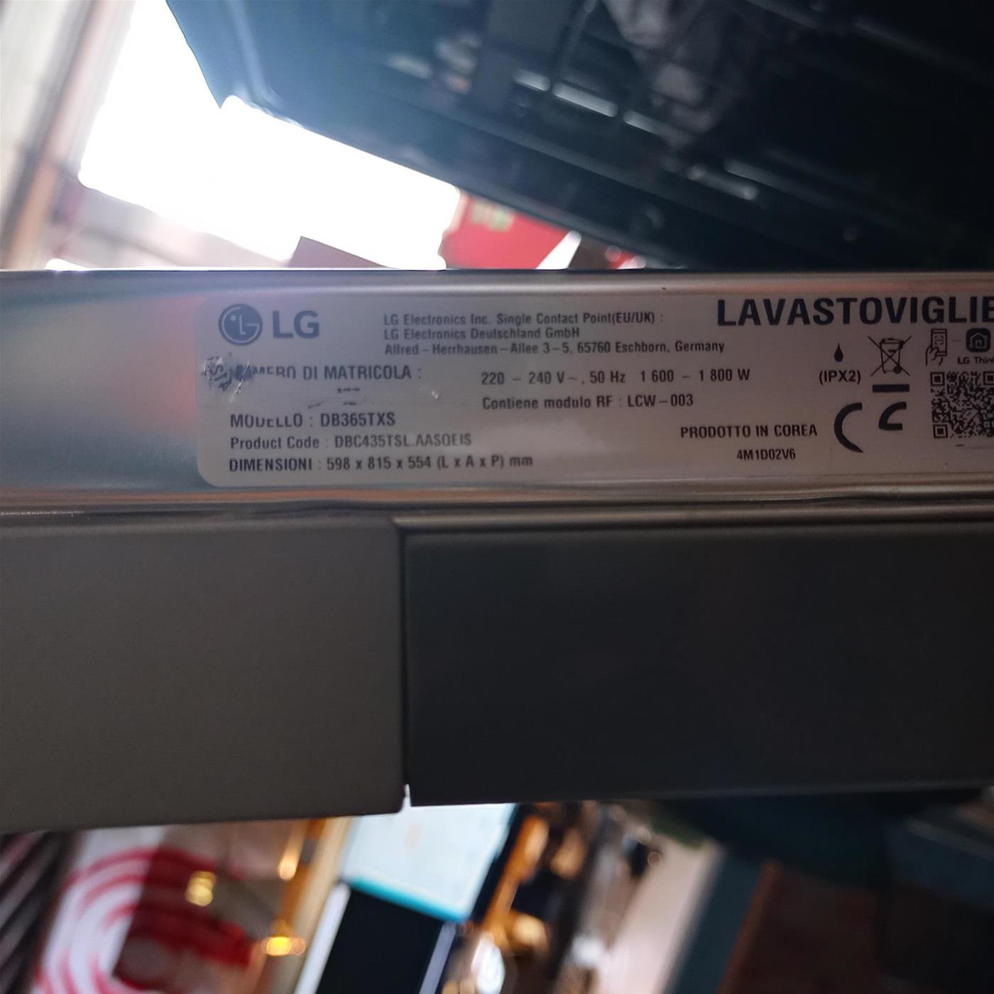 Lavastoviglie LG QuadWash DB365TXS Vapore Wi-Fi 14 coperti