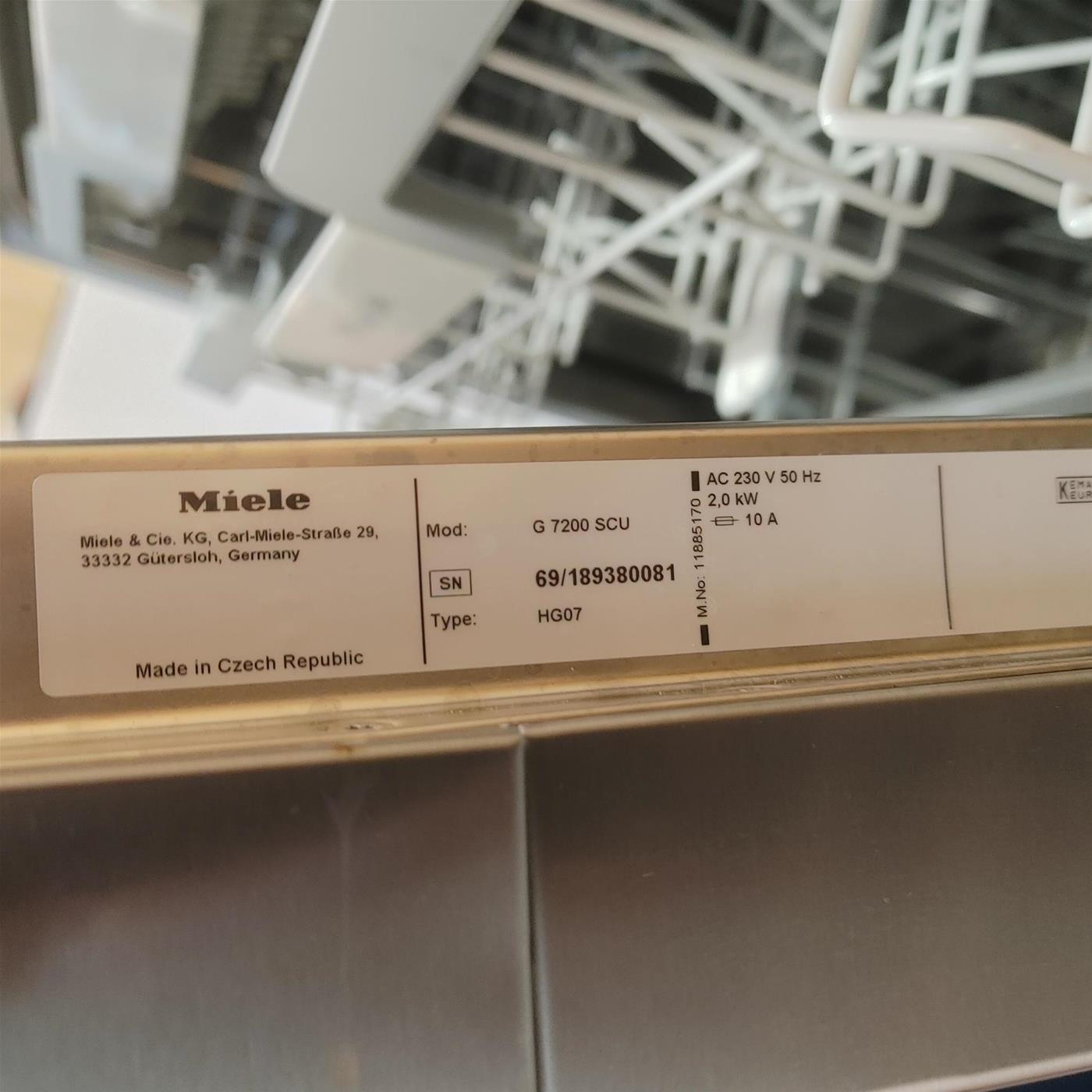 Miele G 7200 SC Lavastoviglie Acciaio inox CleanSteel, Semi incasso