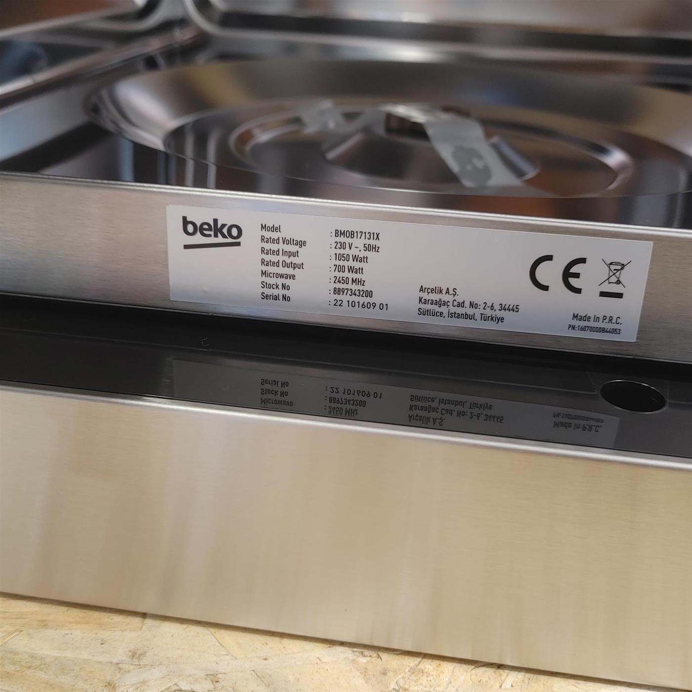 Forno a microonde Beko BMOB17131X Microonde da incasso Solo 17 L 700 W Acciaio inossidabile