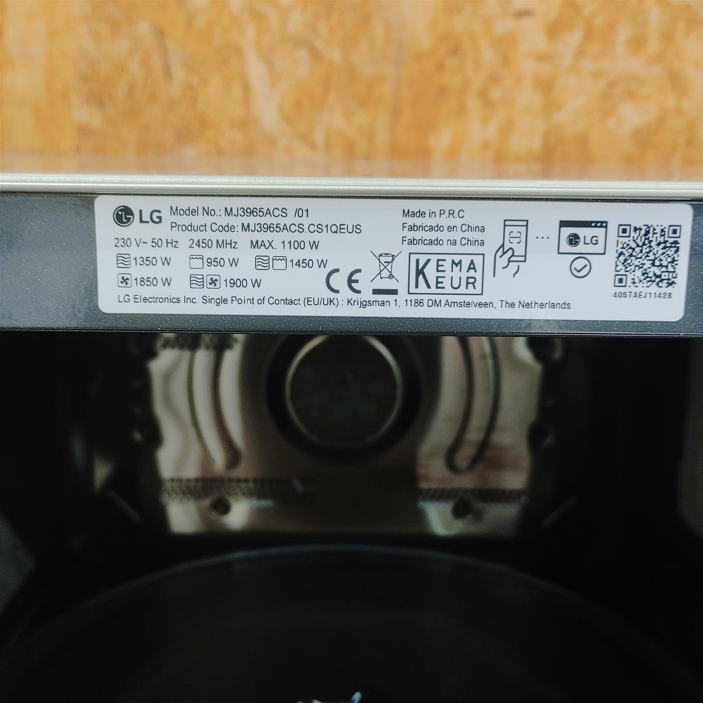 Microonde LG MJ3965ACS Combinato Ventilato A vapore