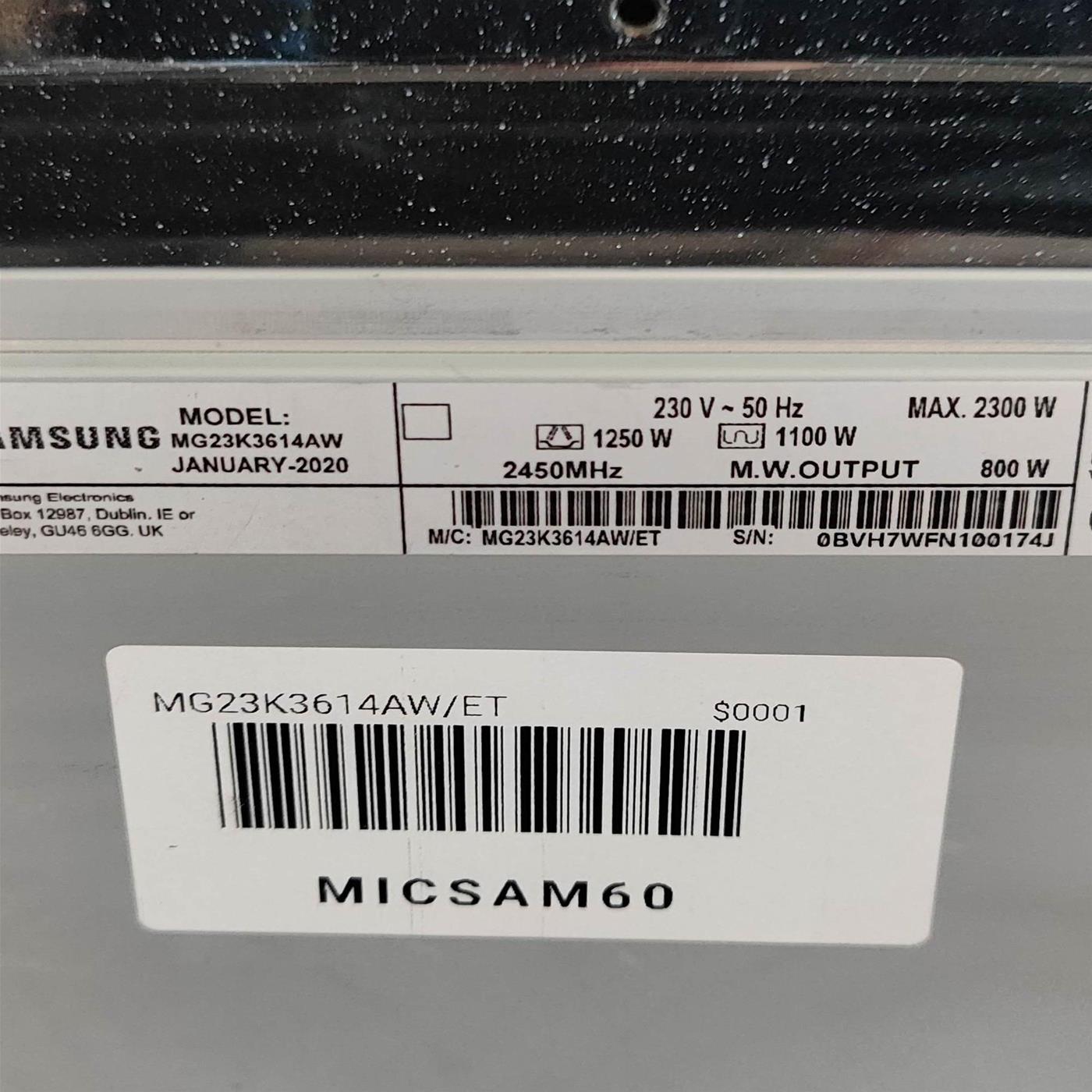 Microonde Samsung MG23K3614AW Con grill