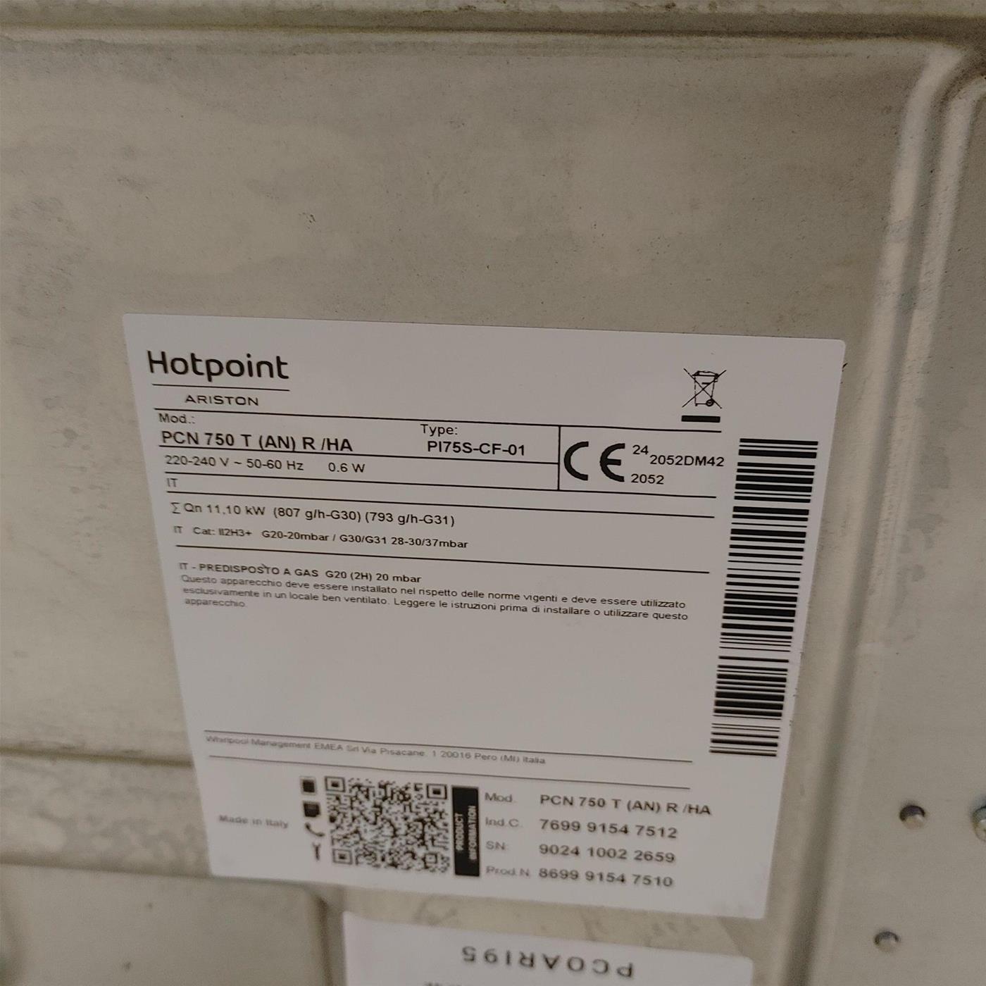 Piano cottura Hotpoint Ariston PCN 750 T (AN) R /HA a gas