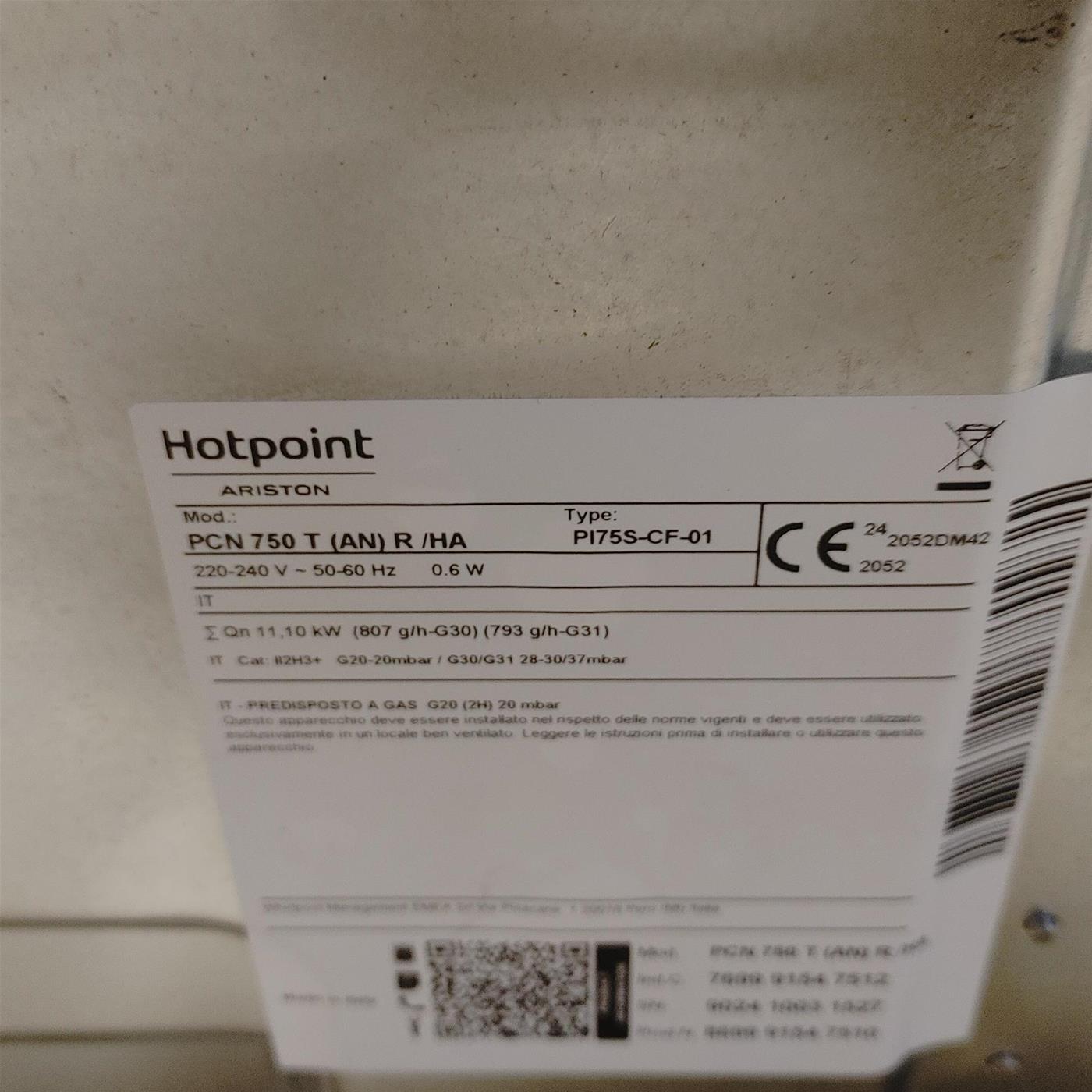 Piano cottura Hotpoint Ariston PCN 750 T (AN) R /HA a gas