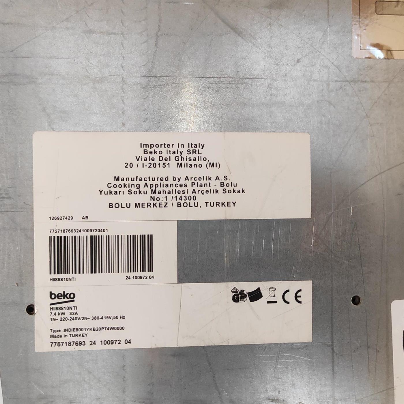 Piano cottura Beko HII88810NTI Induzione Full Flexi 80 cm