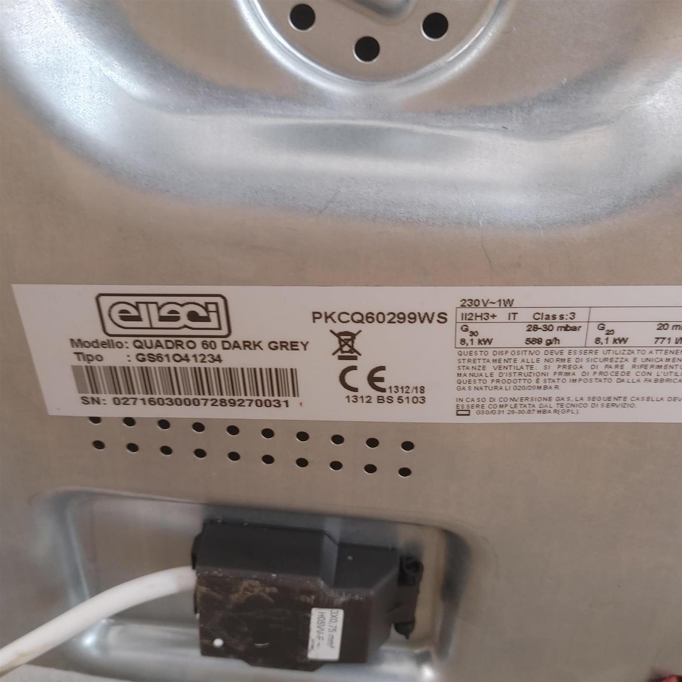 Elleci QUADRO 60 Quadro Piano cottura a gas cm. 60 - DARKGREY