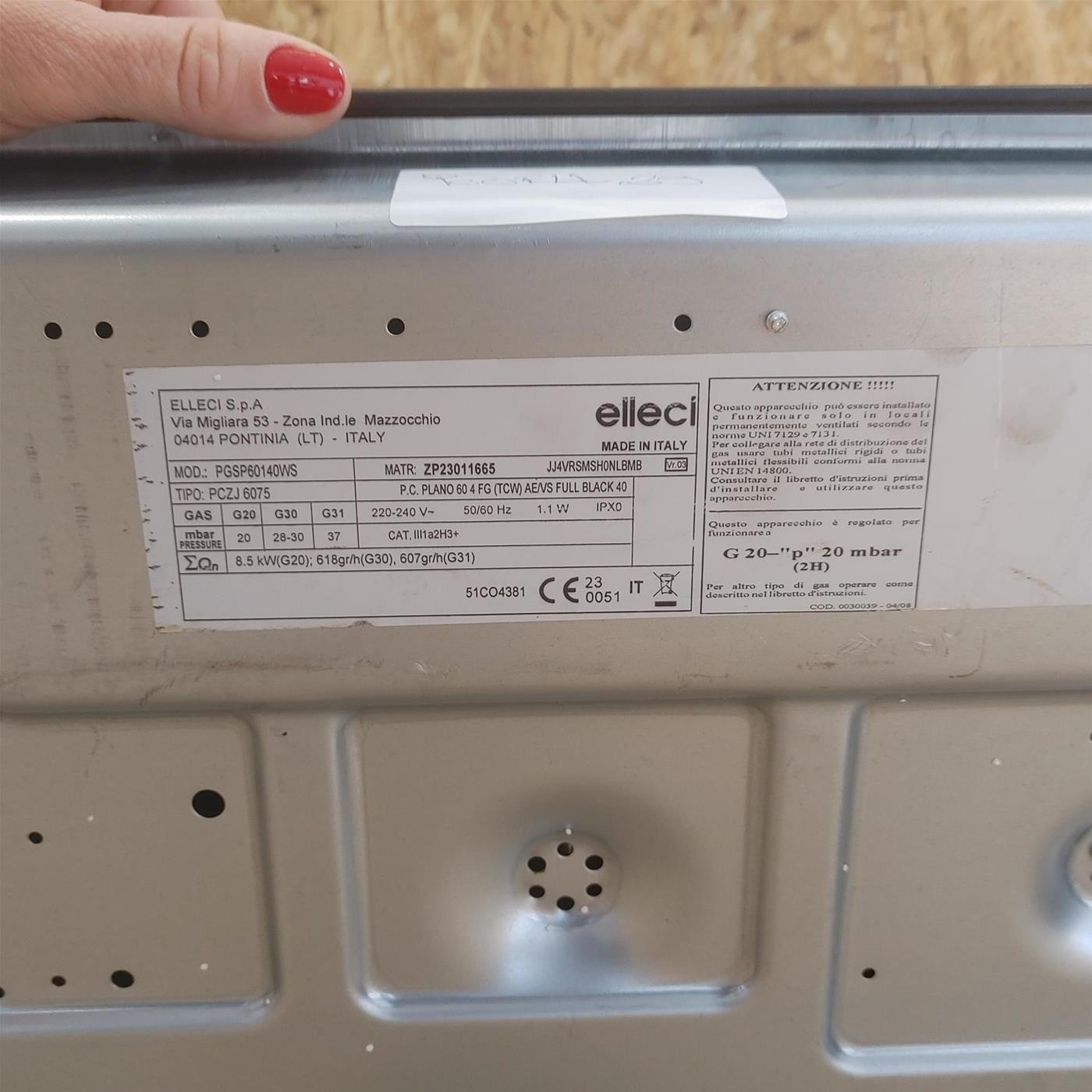 Piano cottura a gas Elleci PGSP60140WS