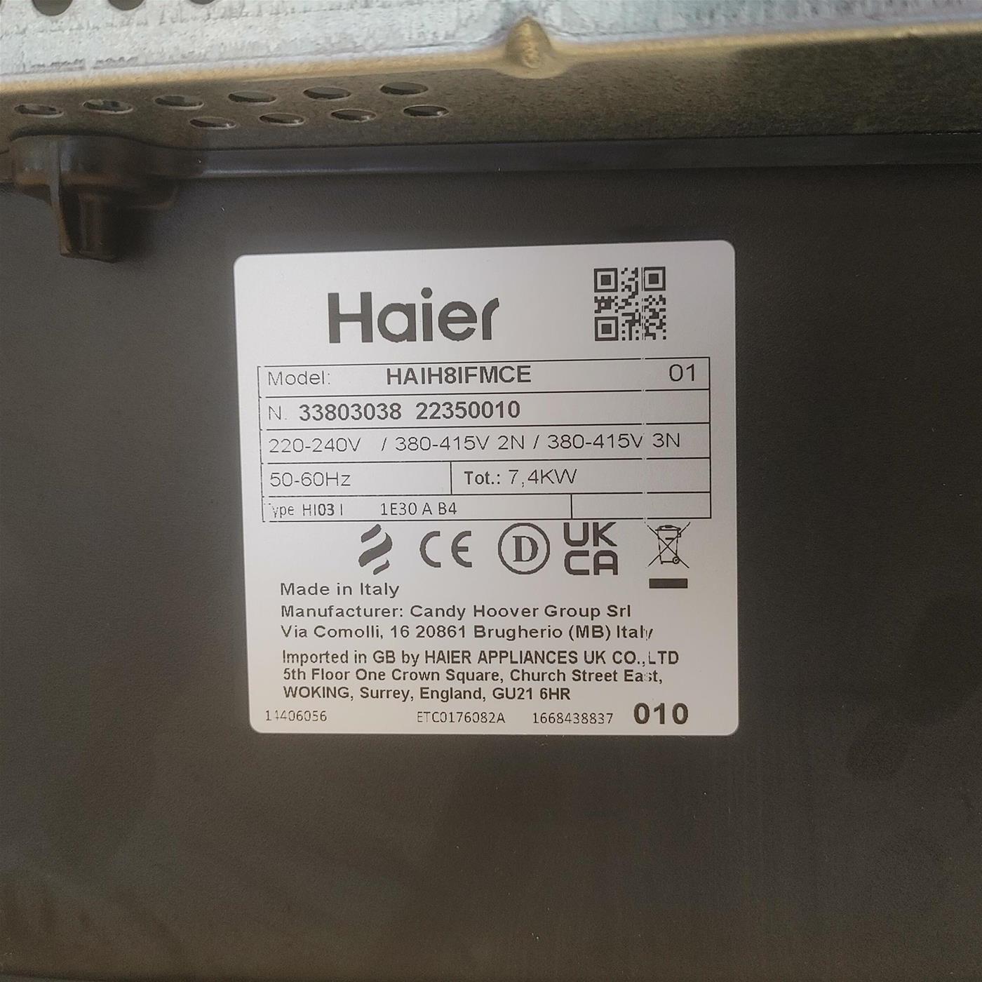 Haier I-Dual Series 6 HAIH8IFMCE Nero Da incasso 83 cm Piano cottura a induzione 4 Fornello(i)